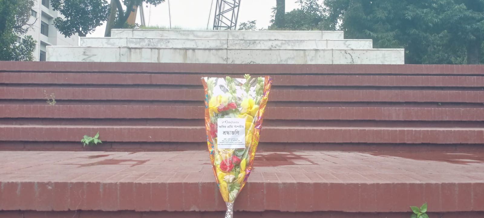 ১৮ আগস্ট ২০২৬ মঙ্গলবার জাতীয় কবি কাজী নজরুল ইসলামের সমাধিসৌধে বাঁশরী - একটি নজরুল চর্চা কেন্দ্র'র শ্রদ্ধাঞ্জলি নিবেদনের ৩৮৬৫ তম দিনের দৃশ্য।